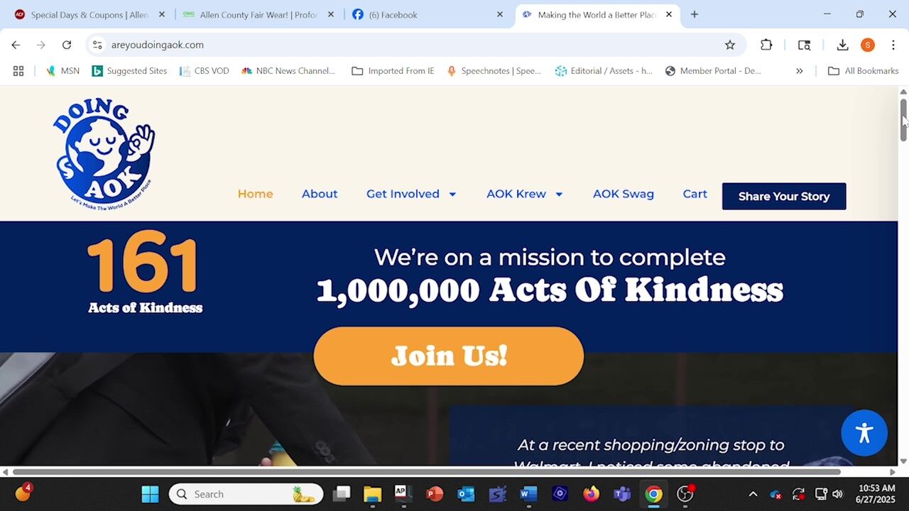 Lima Retiree Launches Website to Inspire 1 Million Acts of Kindness